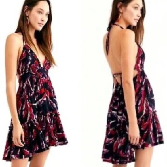 Free People 100 Degrees Pattern Mini Dress - Picture 1 of 9